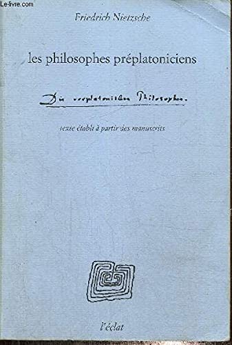 Les philosophes préplatoniciens von ECLAT